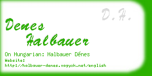 denes halbauer business card